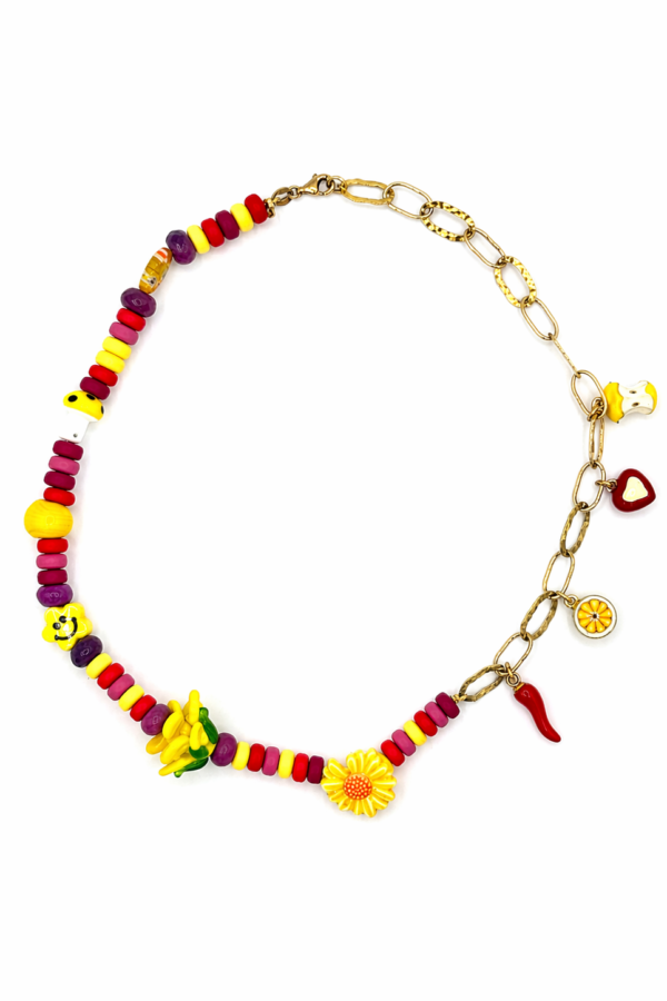 chunky yellow flower necklace